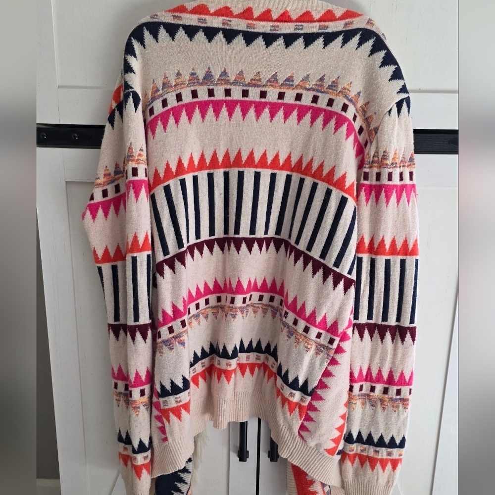 Love Women's Aztec Patterned Cardigan - Pink, Orange, Cream, and Navy - Picture 4 of 4